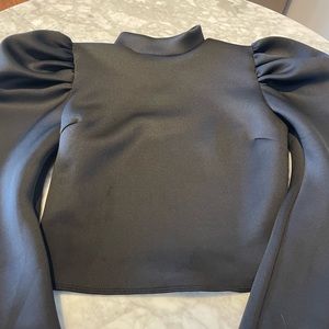 LAST CHANCE:  Black long sleeve peplum top.   Size 1X